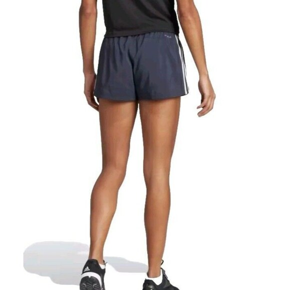 Adidas 3-Stripes Pacer Woven Shorts Navy Blue AeroReady NWT Womens Size 2XL New - Picture 2 of 13